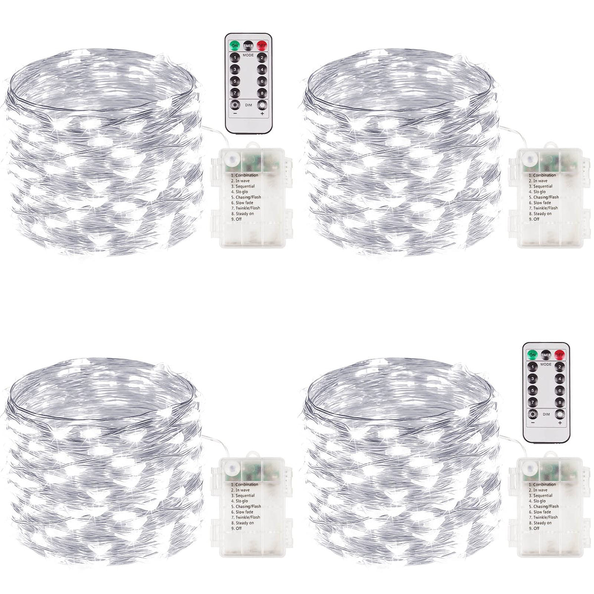 Albelt 4-pack 100 LED fairy lights bundle for indoor/outdoor decoration