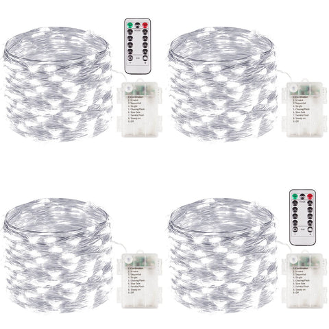 Albelt 4-pack 100 LED fairy lights bundle for indoor/outdoor decoration