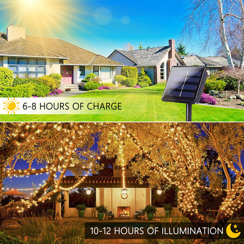 Albelt 8-modes memory solar string lights demonstrate versatile ambiance for any event.