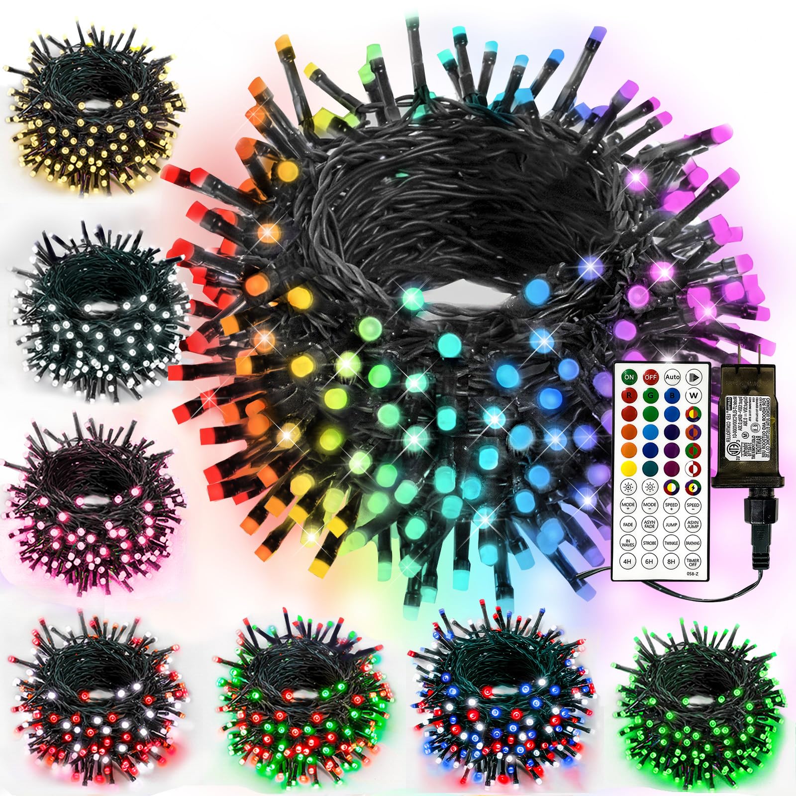 Albelt smart color changing Christmas lights with remote for versatile holiday decor.