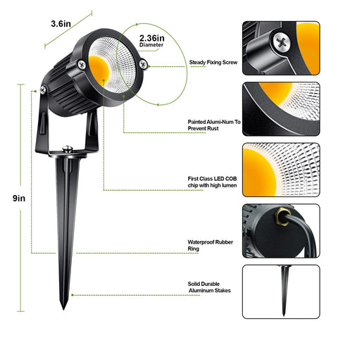 ALEDECO auto-adaptive landscape light supports 12V/24V wiring