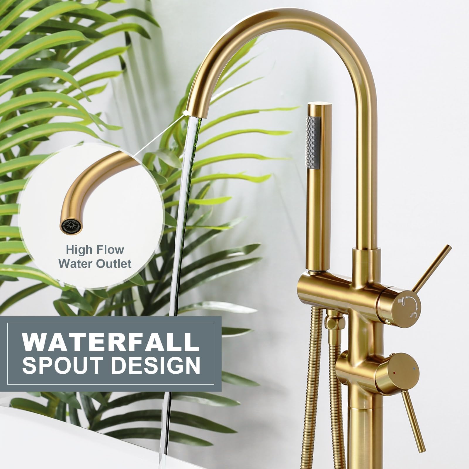 ALEASHA 59-inch hose offers extended reach for rinsing and cleaning.