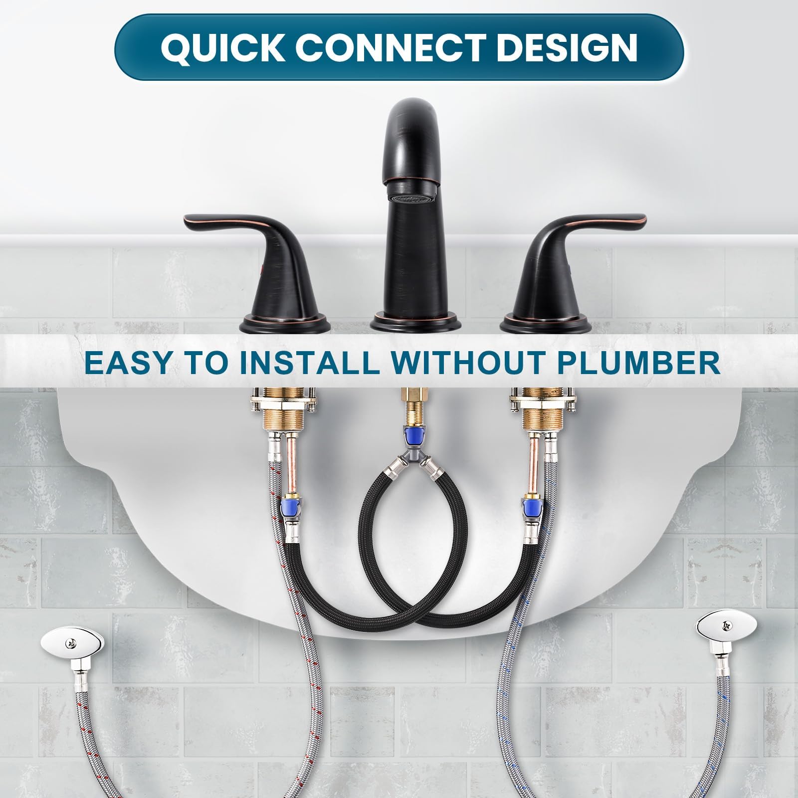 Aleasha bathroom faucet widespread design fits most 3 hole sinks with easy alignment.