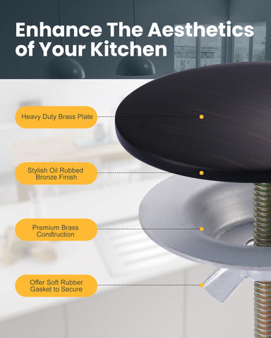 ALEASHA brass sink hole cover with screw assembly ensures durable installation