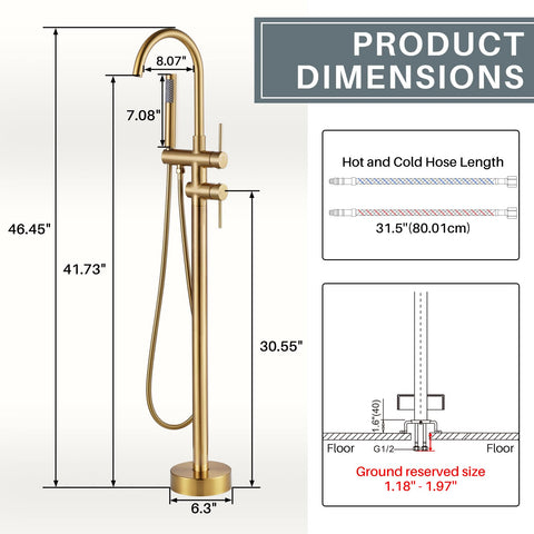 ALEASHA elegant brushed gold finish enhances bathroom décor.