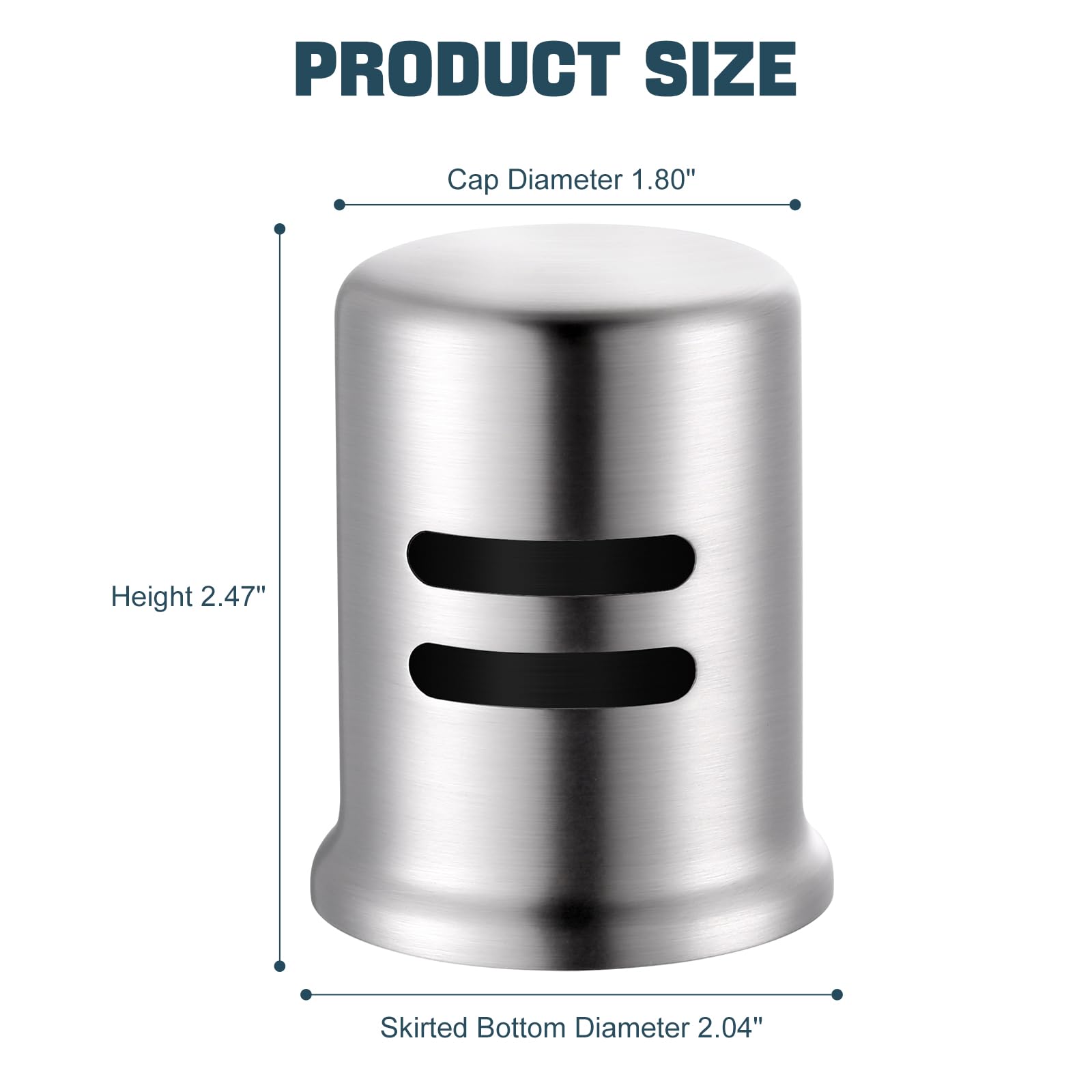 Aleasha vent cap guards against backflow while keeping your sink area tidy.