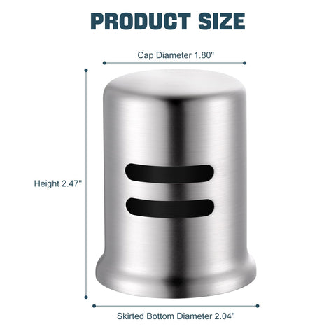 Aleasha vent cap guards against backflow while keeping your sink area tidy.