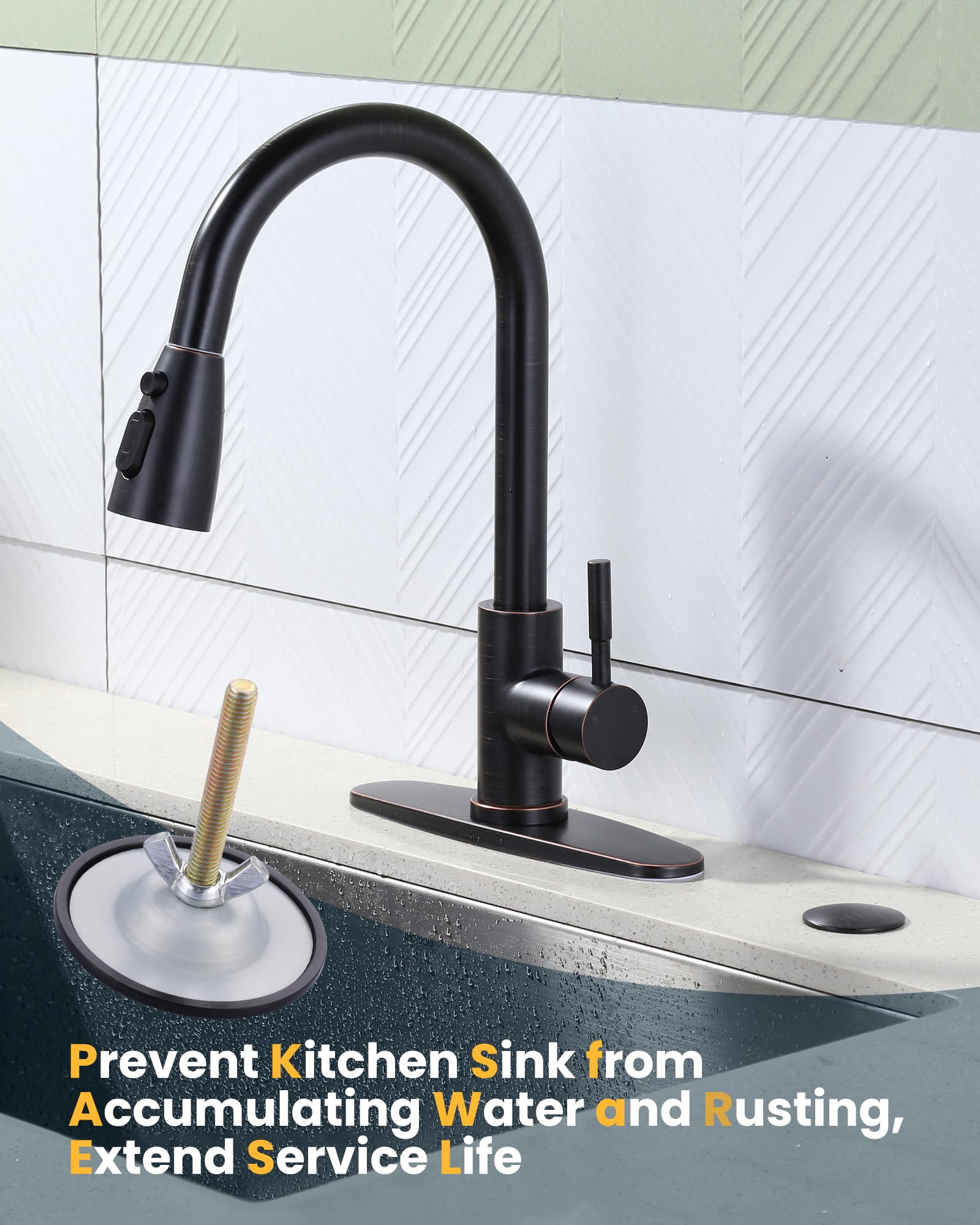ALEASHA flush-mount design fits most sinks for a seamless look