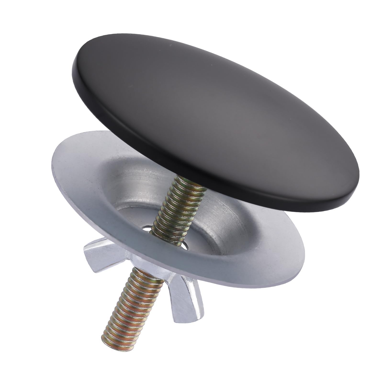 ALEASHA kitchen sink hole cover front view hides holes with a sleek matte black finish.