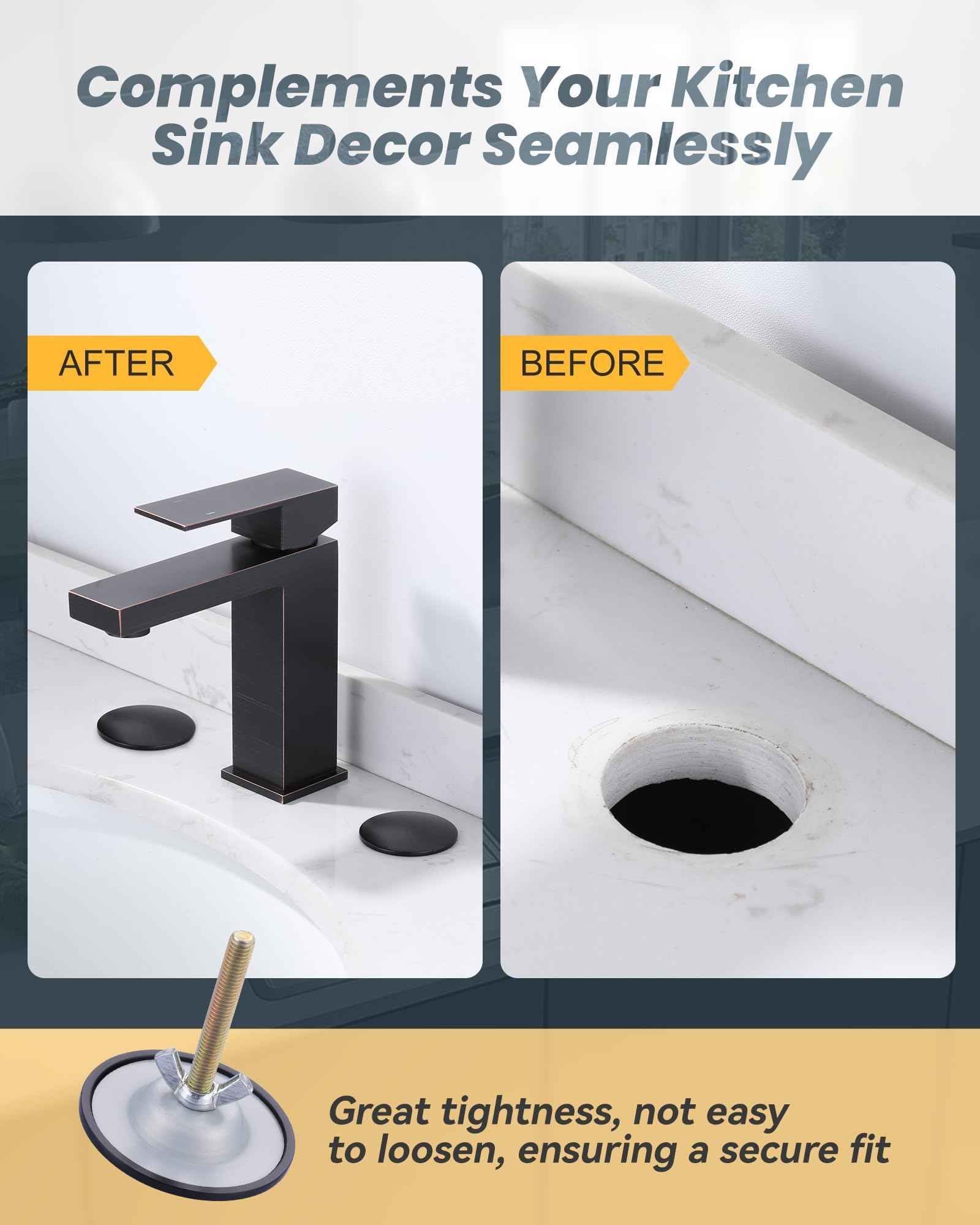 ALEASHA oil rubbed bronze finish adds stylish detail to any sink