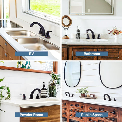 Aleasha oil rubbed bronze finish resists wear for a timeless, versatile bathroom style.