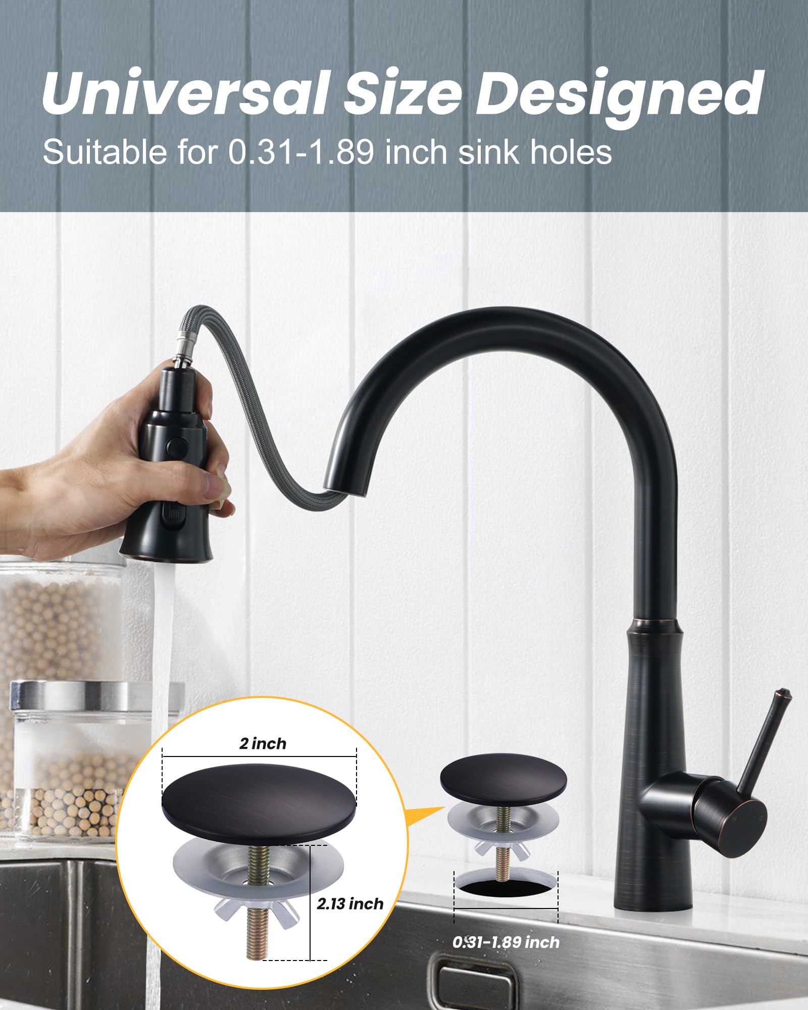 ALEASHA silicone washers included support stable, tool-free installation