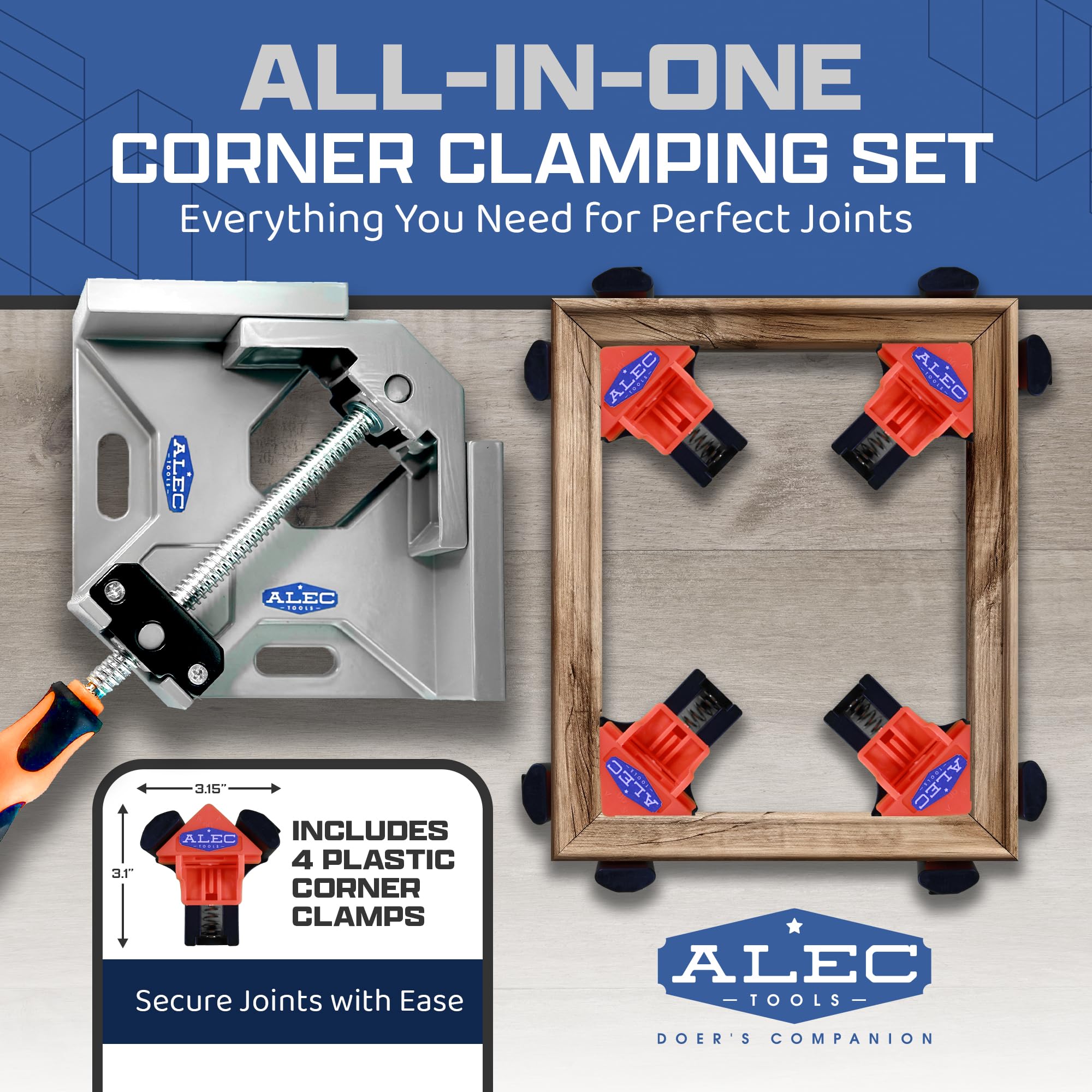 Alec Tools 90 degree clamp in use demonstrates versatility in woodworking tasks