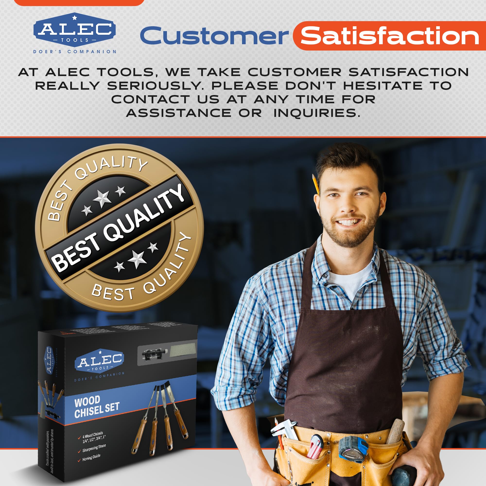 Alec Tools professional-grade chisels for DIY and pro work.