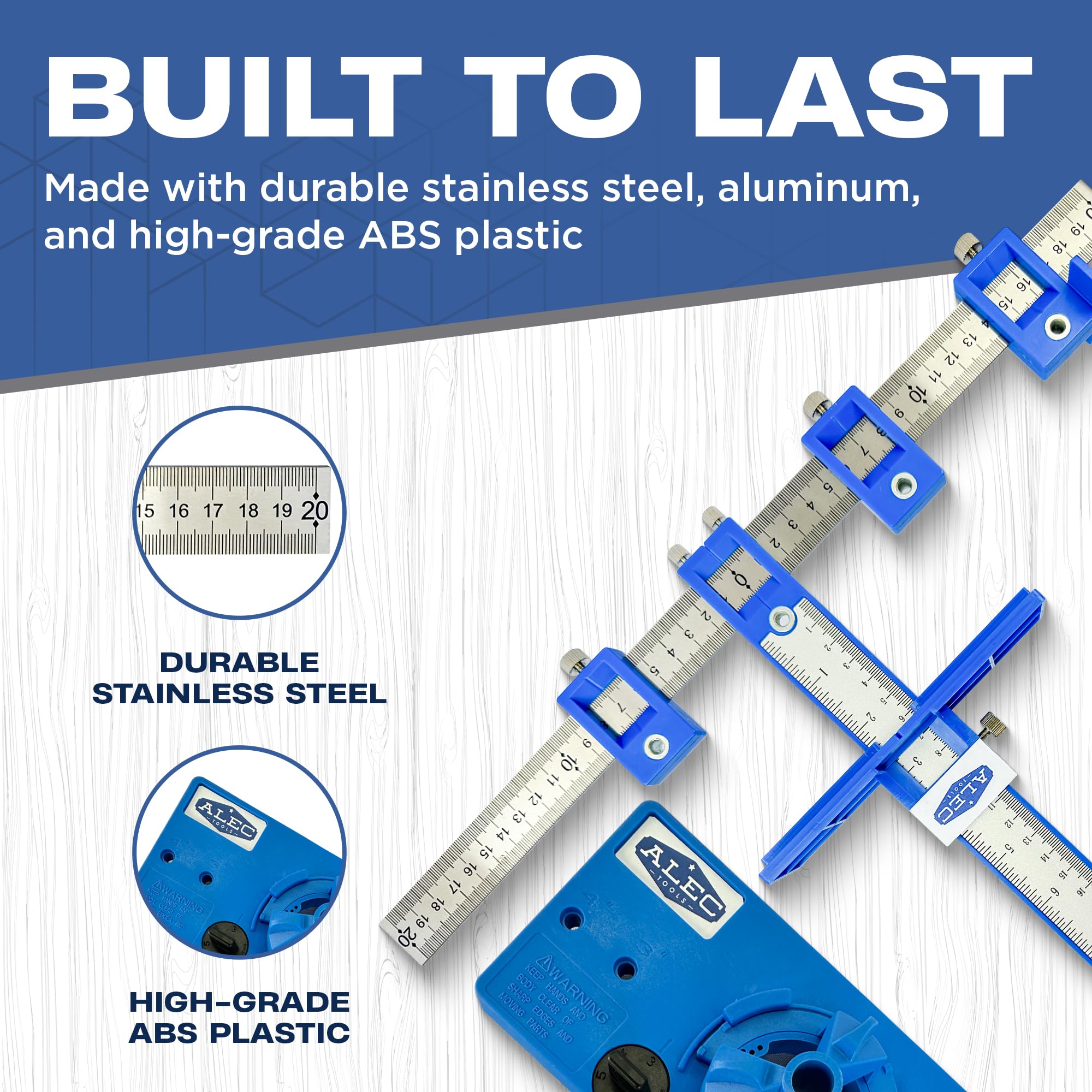 Alec Tools wood drill bits set with carbide tipped bit for clean drilling.