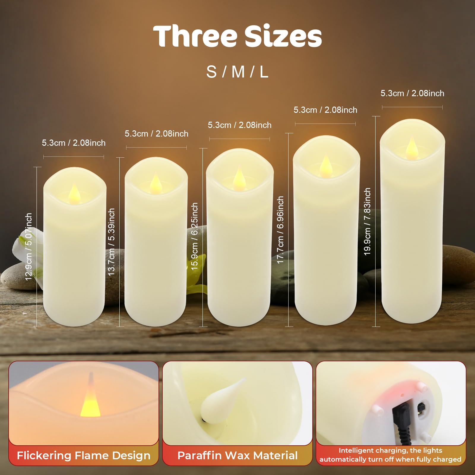 ALED LIGHT candles on holiday table centerpiece.