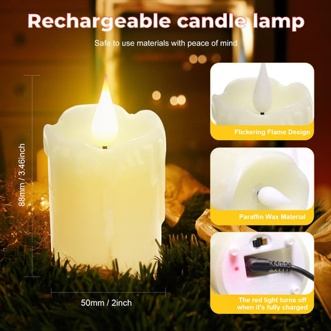 ALED LIGHT rechargeable tealight candle ready to plug in and recharge for reuse.