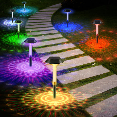ALEPOD color-changing solar pathway light with RGB glow for paths