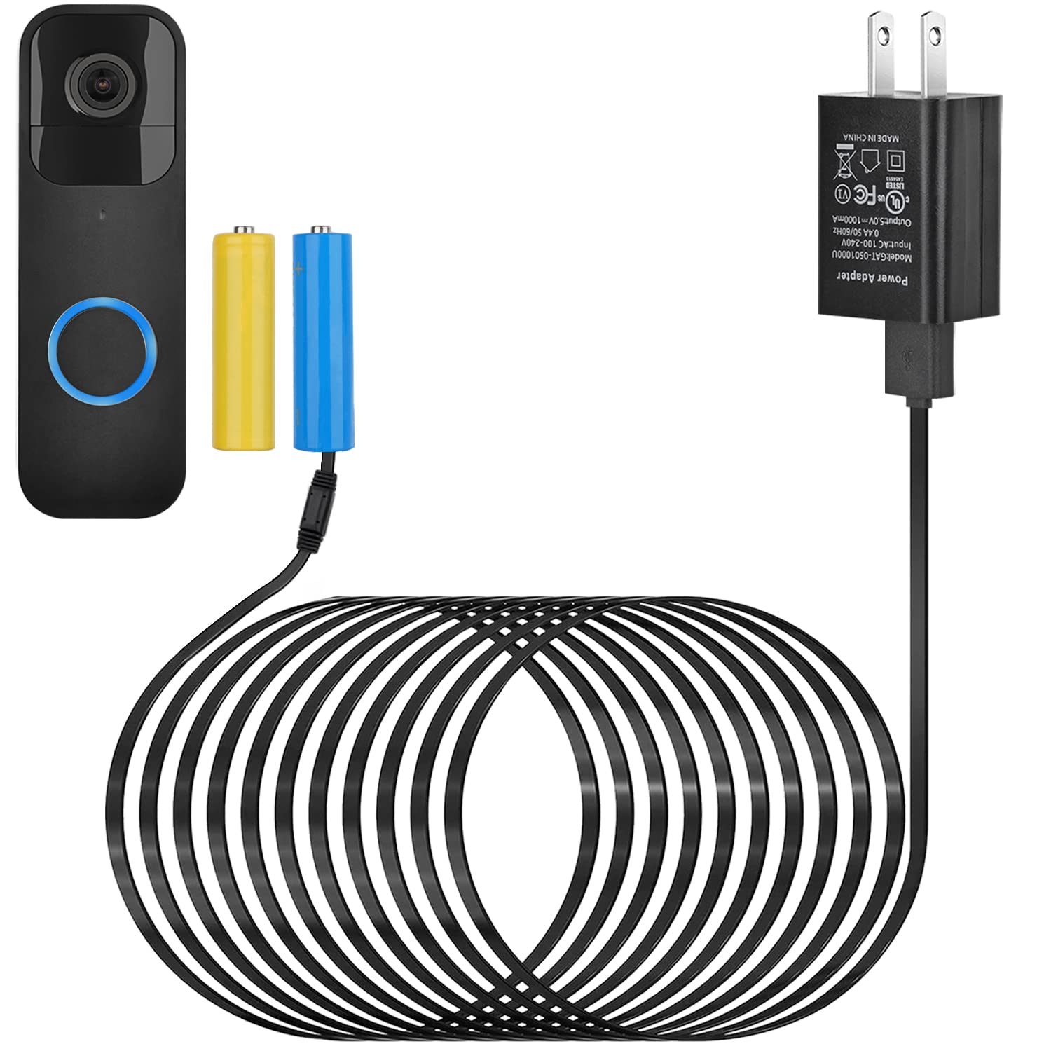 ALERTCAM power adapter for Blink 1st Gen doorbell enables continuous charging.