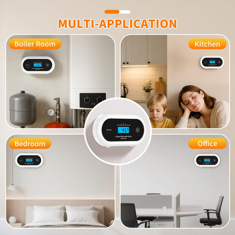 Alertlink device with clearly labeled buttons for quick tests or silencing alarms