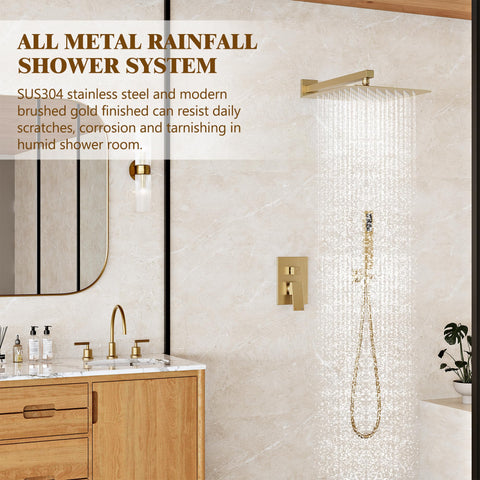 Alesco brushed-gold handheld spray provides targeted rinsing with high-pressure performance.