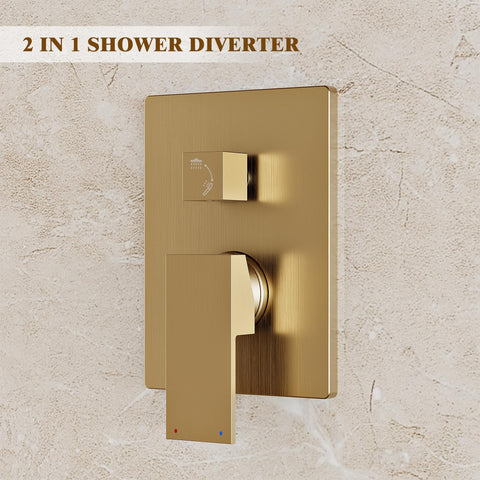 Alesco brushed-gold wall view captures a modern spa-inspired bathroom upgrade.