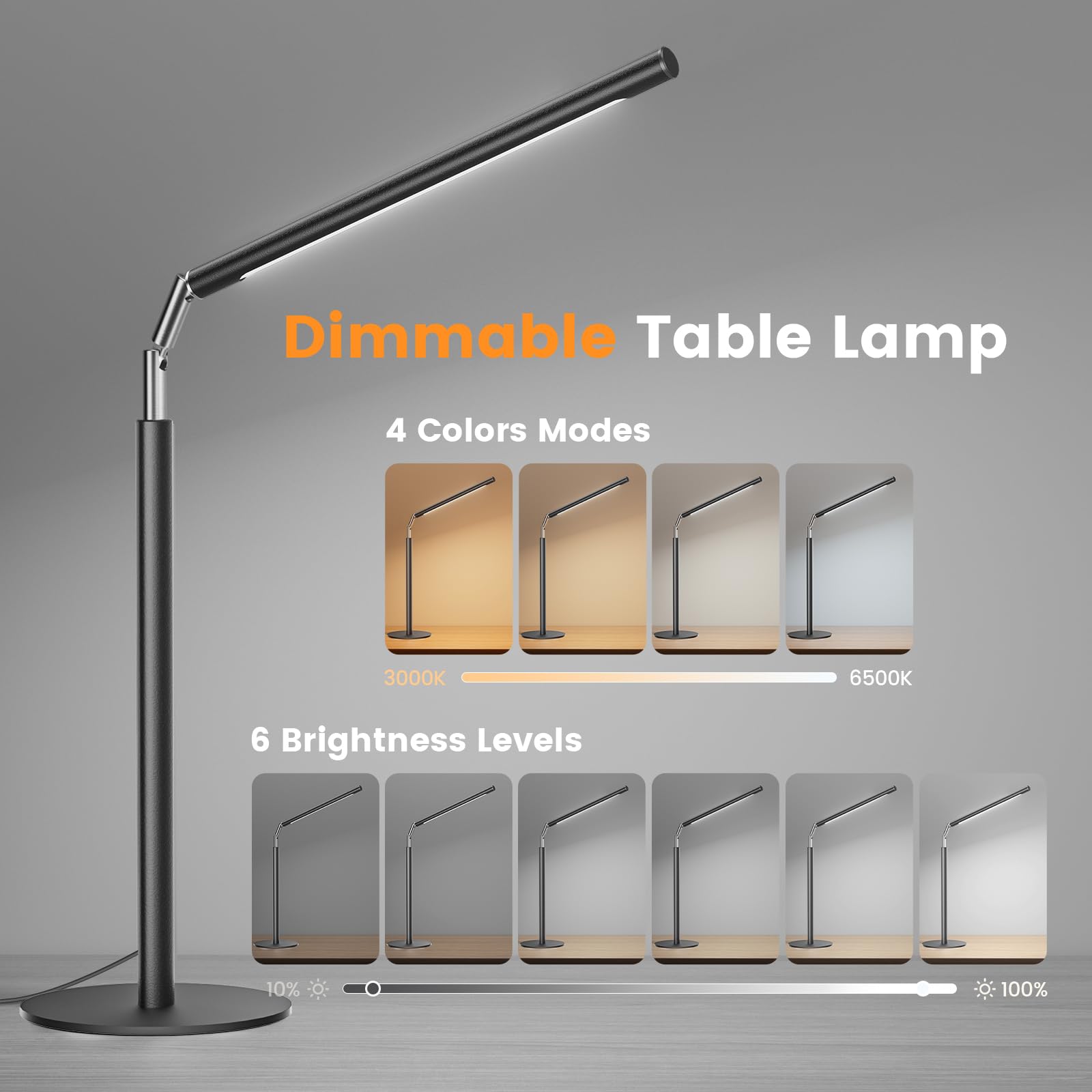 ALFELE 360-degree rotating head directs light precisely for reading and desk work.