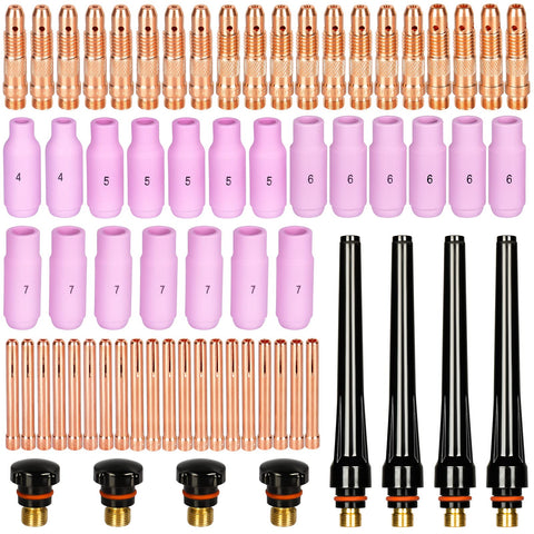 Alffun TIG back cap set enhances torch stability and arc control.