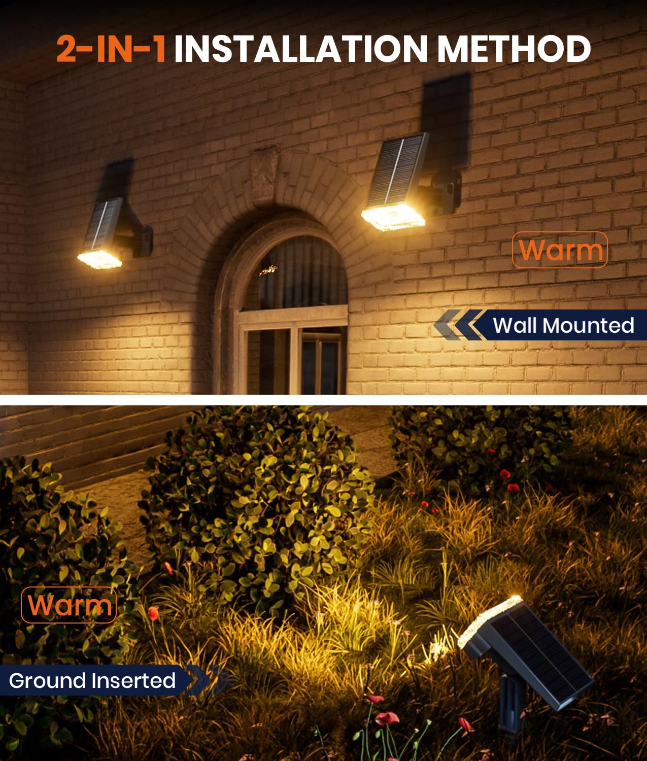ALFIOT 2-pack outdoor spotlights for pathways and borders