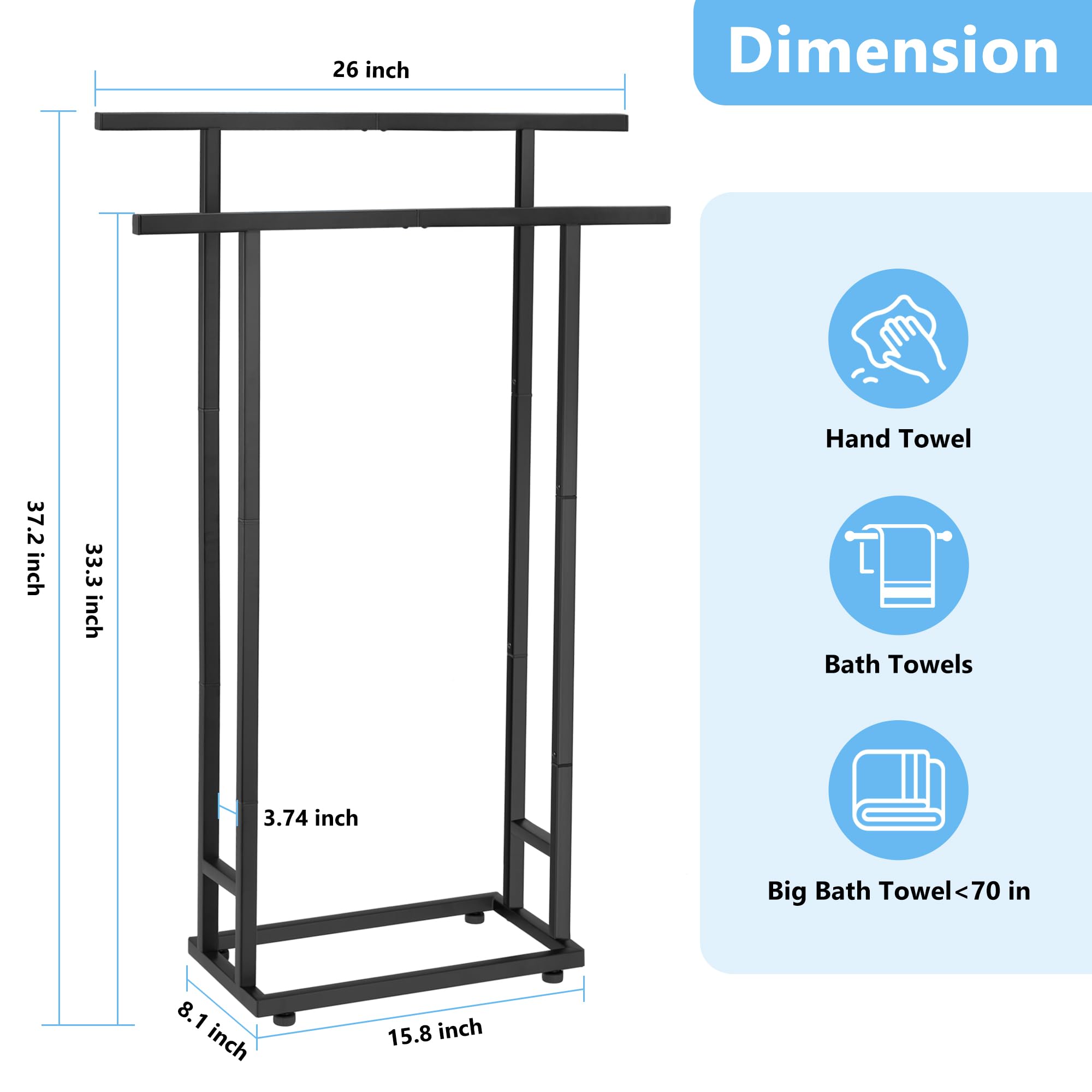 ALHAKIN freestanding rack suits indoor and outdoor spaces for versatile drying.