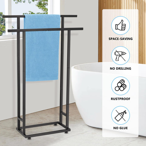 ALHAKIN two-tier design maximizes towel and blanket storage with air circulation.
