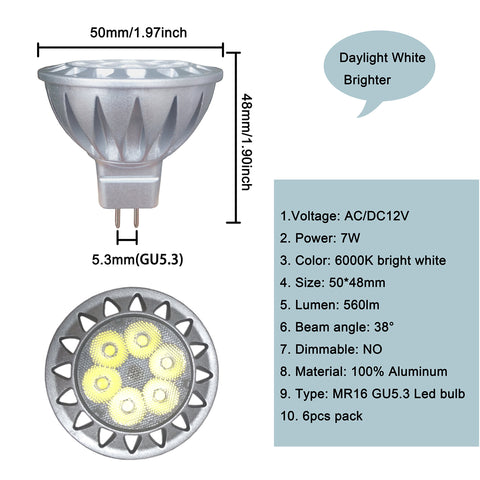 12V MR16 low‑voltage spotlight ideal for track lighting