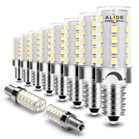 ALIDE dimmable E12 LED bulb delivering 450 lumens in daylight 6000K for bright, crisp illumination.