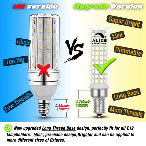 ALIDE E12 100W dimmable bulb in wall sconce with reliable dimming.