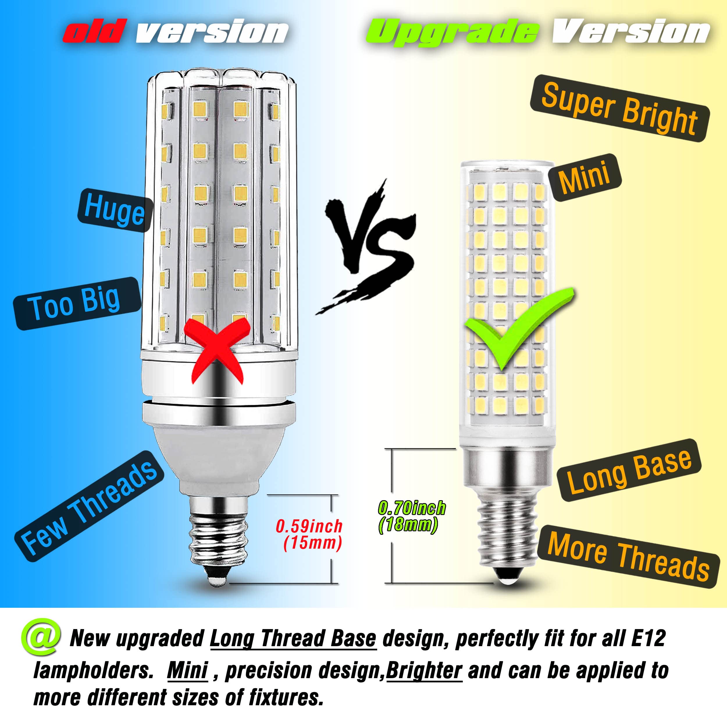 ALIDE E12 versatile for ceiling fans, chandeliers, pendants, and lamps.
