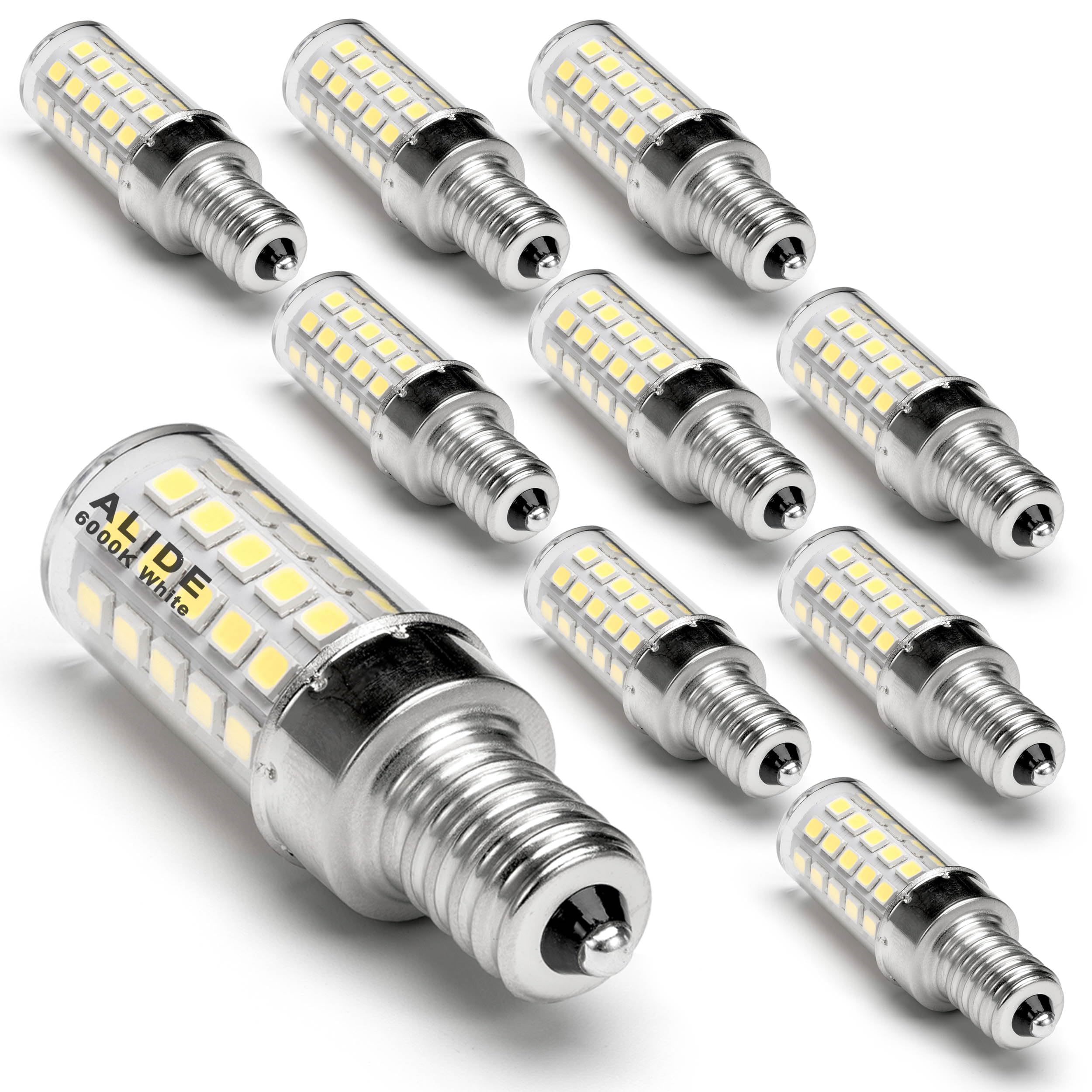 ALIDE E12 LED Candelabra Bulb 550lm, 6000K daylight, bright chandelier replacement