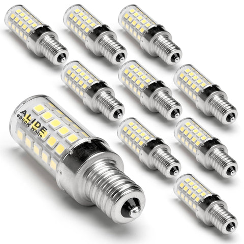 ALIDE E12 LED Candelabra Bulb 550lm, 6000K daylight, bright chandelier replacement