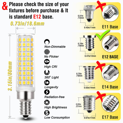 ALIDE E12 fits various fixtures including fans, chandeliers, and lamps.