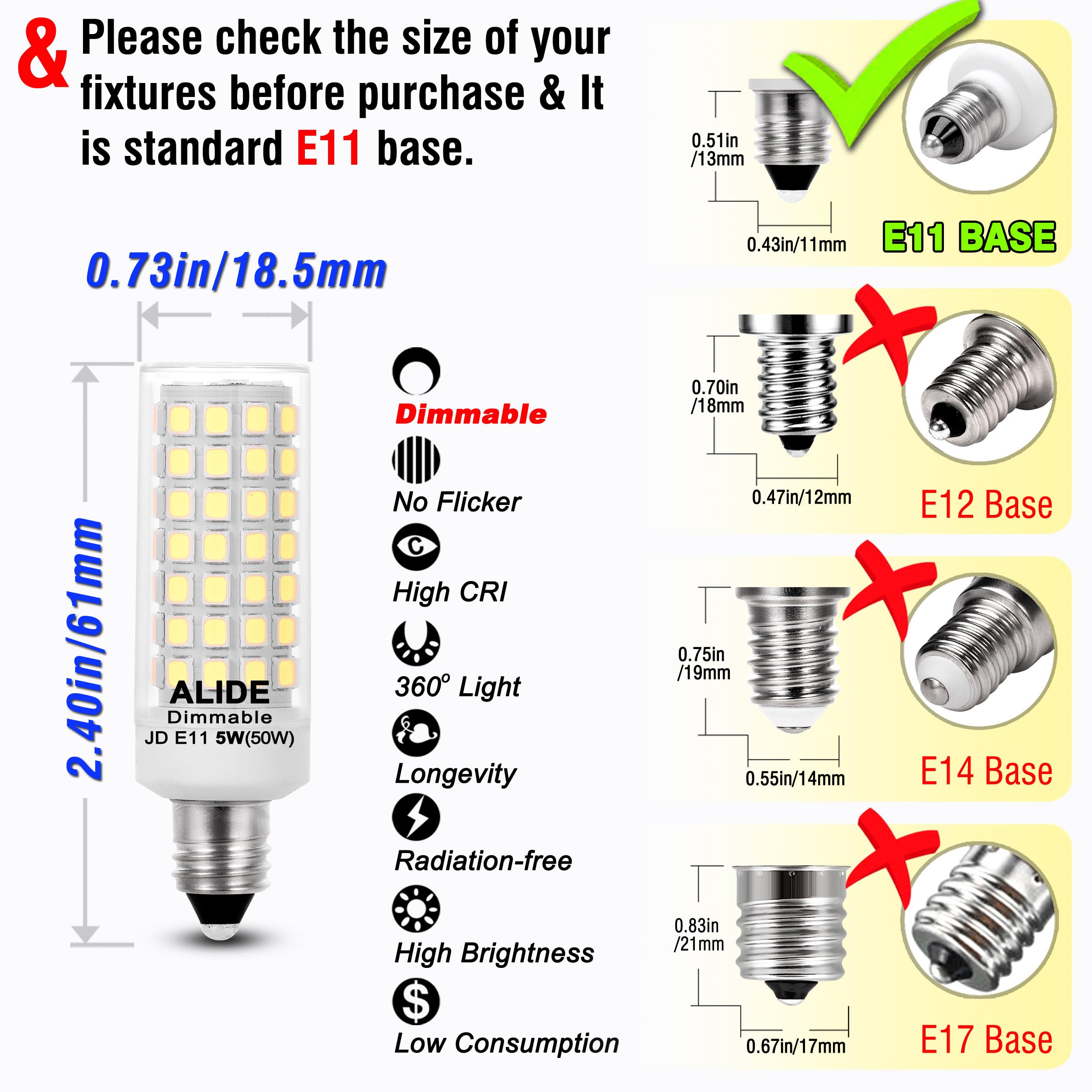 ALIDE JDE11 LED bulb testing smooth dimming in low-noise fixture