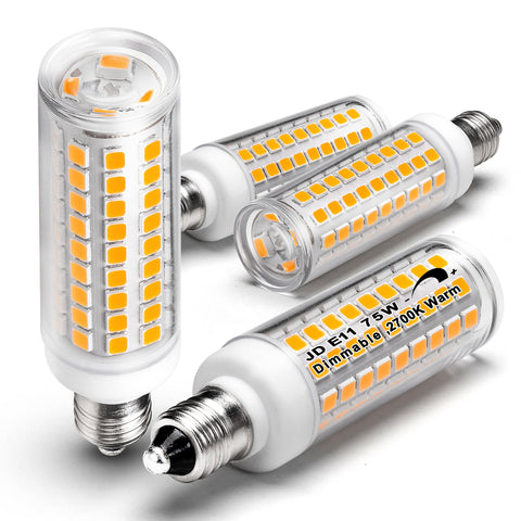 ALIDE JDE11 LED bulbs with mini base fit chandeliers and fans.