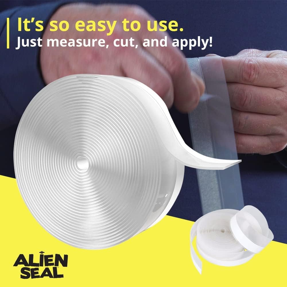 Alien Draft Insulation Tape creates an invisible window seal to reduce cold air leaks.
