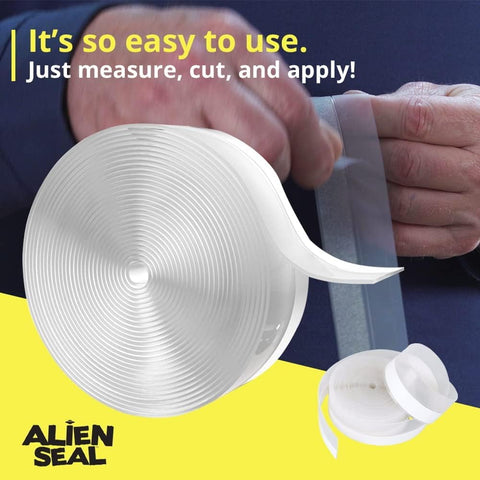 Alien Draft Insulation Tape creates an invisible window seal to reduce cold air leaks.