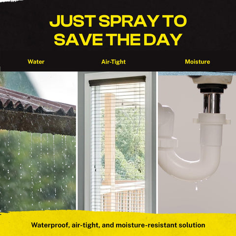 Alien Tape Sealant Spray applied to metal surface for weatherproof protection.
