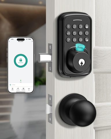 ALIMAVOR keyless entry lock with handle set on a modern front door for secure access.