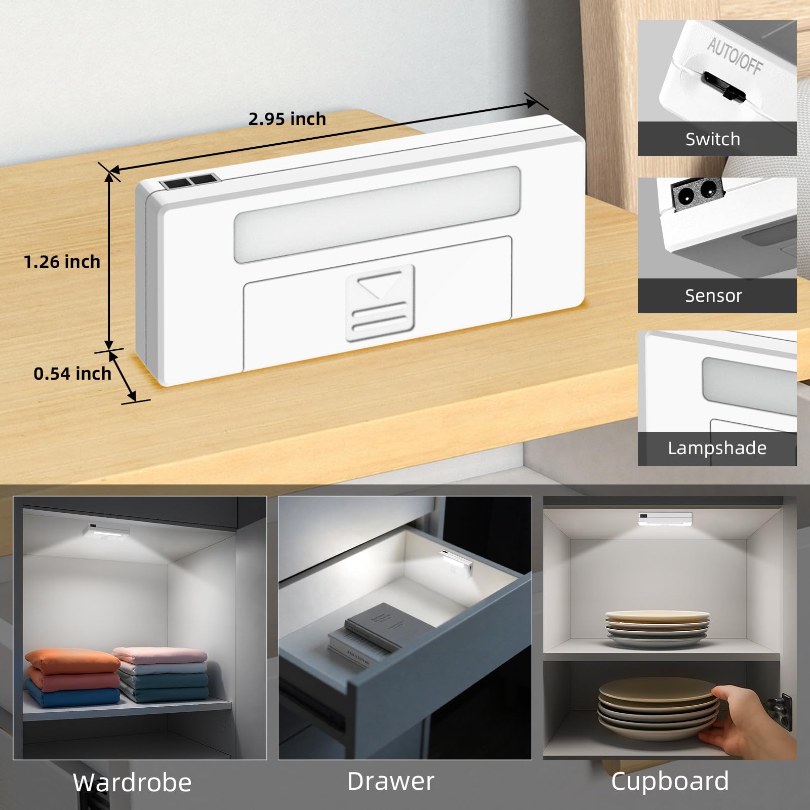Alinana kitchen cabinet light brightens dark shelves for quick, organized access.