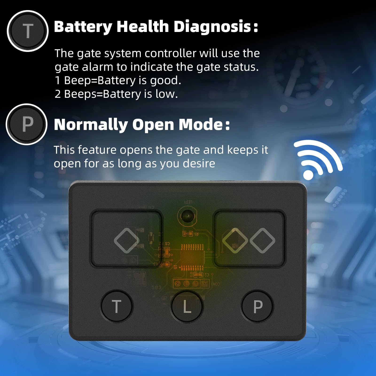 Alinwirsy battery health test button closeup highlighting status check capability.