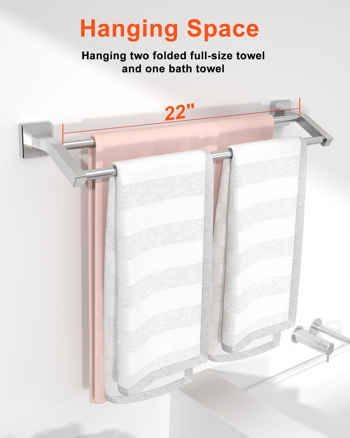Alise SUS304 stainless steel towel bar for durable, lasting shine