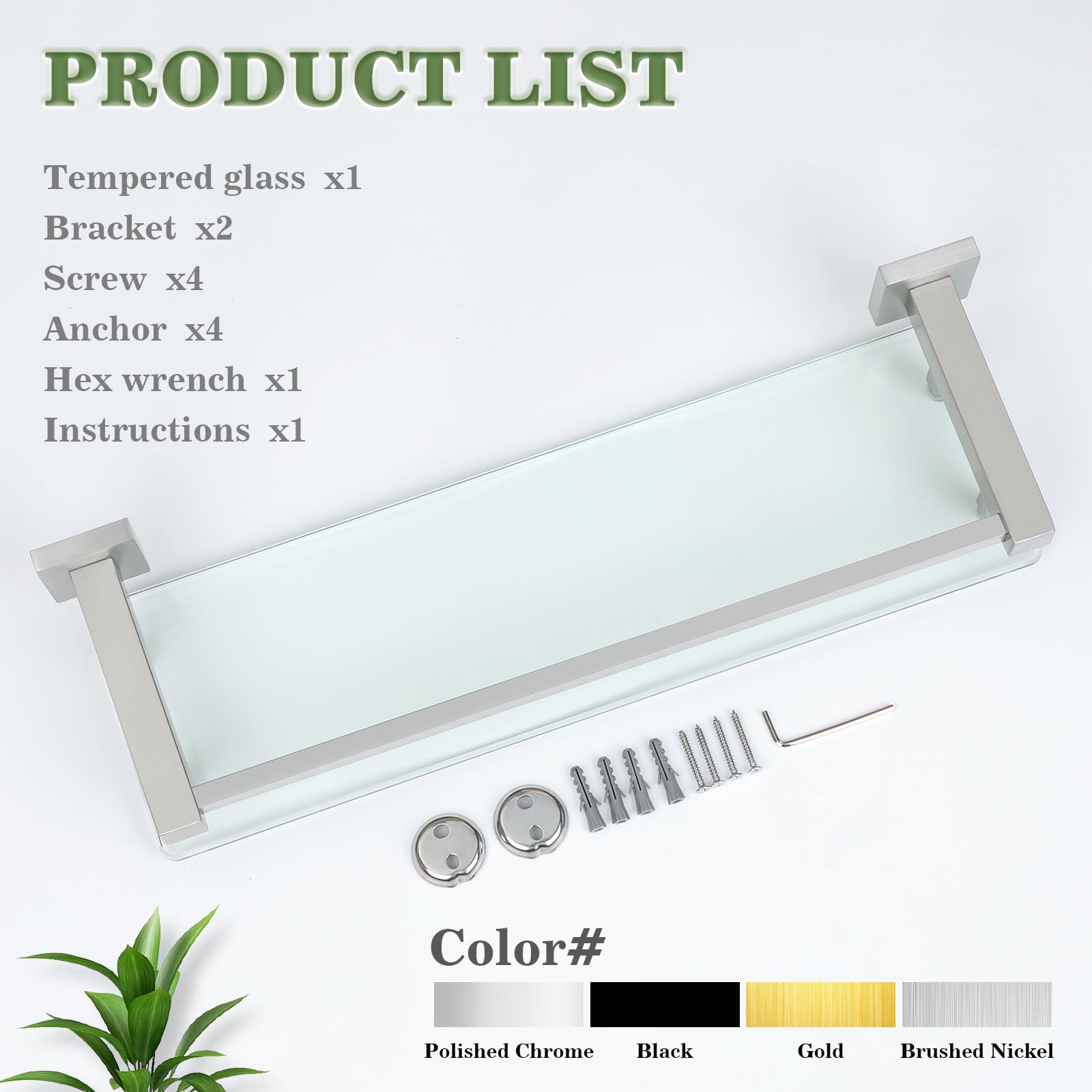 Alise included hardware simplifies installation in tight spaces.