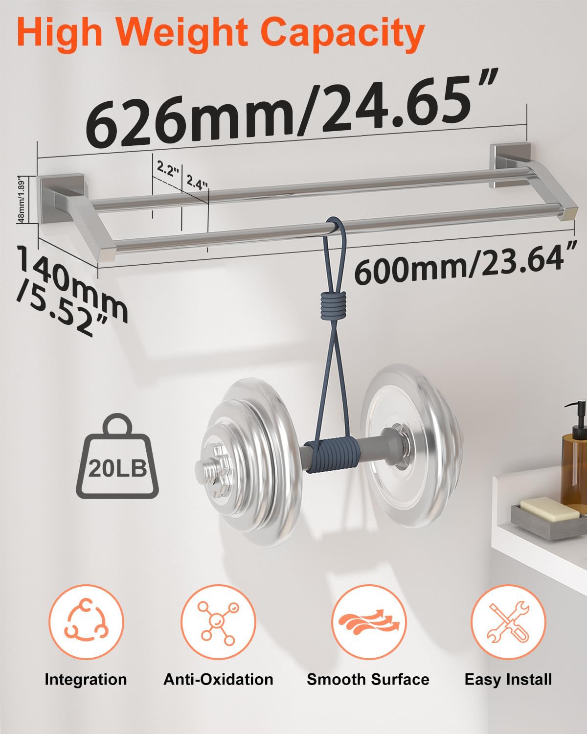 Alise wall mount towel holder in brushed nickel adds sturdy storage