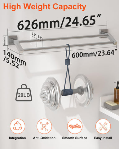 Alise wall mount towel holder in brushed nickel adds sturdy storage